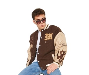 Chaqueta universitaria acolchada personalizada con letras para mujer, chaquetas de béisbol para hombre, parches bordados rellenos de algodón transpirable, chenilla - Product Image 2