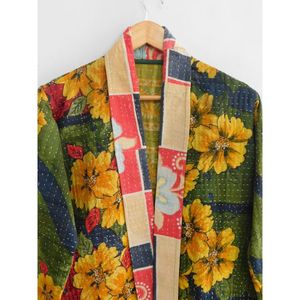 Ndian-Chaqueta de algodón estilo vintage para mujer, abrigo con estampado floral, partywear - Product Image 3