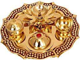 La Placa de oración de diseño de Metal de latón más nueva, lo mejor para la decoración del hogar y el templo decorativo, nuevo diseño real, Puja Thali - Product Image 6