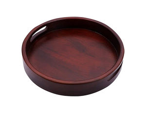 Plateau de service rond en bois créatif avec poignée en métal pour décorer cuisine maison hôtel avec plateau en bois de taille personnalisée de l'Inde - Product Image 6