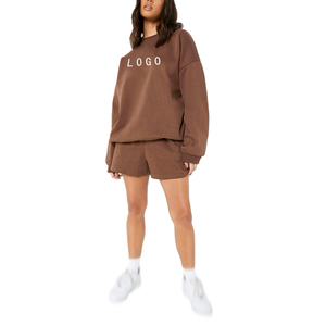 Jogger d'hiver oversize à capuche Ensemble de survêtement unisexe 2 pièces avec sweat-shirt à manches longues et short pour femmes et hommes - Product Image 2