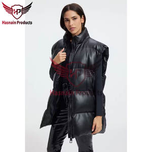 Chaleco acolchado de lana para mujer con logotipo personalizado de alta calidad con cortavientos y bolsillo para chaleco - Product Image 2