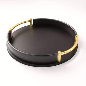 Plateau de service en métal de haute qualité, finition bleu marine, pour la vaisselle, le dîner, la nourriture, style moderne et luxueux, passe au lave-vaisselle - Product Image 3