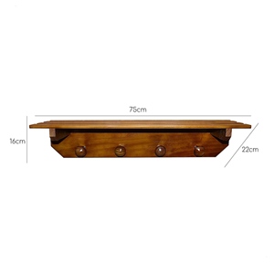 WELL HOME Estante de Pared de Madera con Acabado en Nogal y 4 Perillas, 55x22x16 cm - Product Image 3