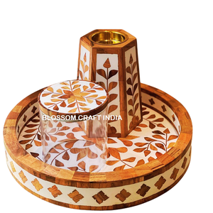 Premium Wood <b>Incense</b> <b>Burner</b> Set With Bone and Mother of Pearl Inlay Tray Ready to Ship Home Use Low Price Serving Trays - Product Image 6