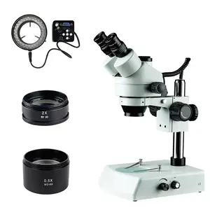三眼立体顕微鏡時計修理LEDランプすりガラス光学ガラスレンズ実験室ジュエリー評価顕微鏡