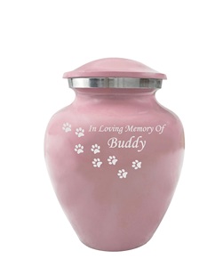 Pink Pet Cremation <b>Urns</b>, <b>Urn</b> <b>for</b> Cats, Dogs, Artwork Cremation <b>Urn</b>, <b>Ash</b> <b>Urns</b> with Personalized Engraving (Paw) - Product Image 1