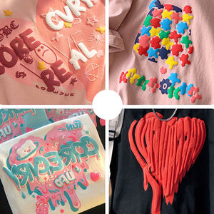 เสื้อยืดผ้าคอตตอน100% สำหรับผู้ชายทรงหลวมขนาดใหญ่พิเศษพิมพ์โลโก้3D ได้ตามต้องการสำหรับใส่ได้ทั้งชายและหญิง - Product Image 2