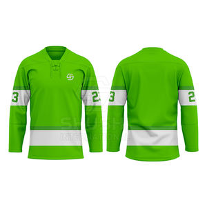 Maillot de hockey sur glace imperméable pour adulte, taille adulte, prix de gros, design personnalisé, vêtements d'équipe, 100% polyester, nom d'équipe personnalisé, fabriqué au Pakistan - Product Image 2