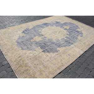 Alfombra Turca Vintage Extra Grande de 8.2x11.4 pies, Alfombra de Lana Azul - Product Image 3