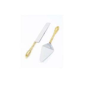 Ustomized-cuchillo de latón con logo para pastel, utensilio de cocina para fiesta de boda, servidor a bajo precio - Product Image 5