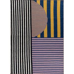 Adwl-13220 Tapis en laine à tissage plat gris et noir à motifs de damier, tapis de couloir rectangulaires abstraits rayés en jute pour la maison et la salle d'exposition - Product Image 1