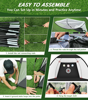 Filet de pratique de simulateur de golf avec tapis de golf Tri-Turf Filets d'aide à la frappe de golf pour l'entraînement au chipping Swing