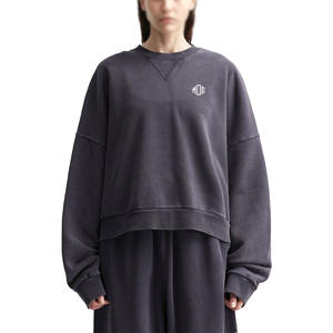 Sudadera con capucha de algodón pesado para hombre, estilo vintage, cuello acanalado, cuello redondo, lavado, oversize, hombro raglán, OEM - Product Image 1