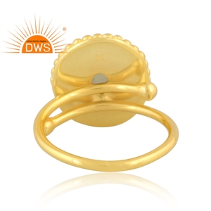 Latest Handmade Design 18K Gold Plated Natural <b>Peridot</b> Gemstone Stackable <b>Ring</b> Custom Jewelry Manufacturer - Product Image 4