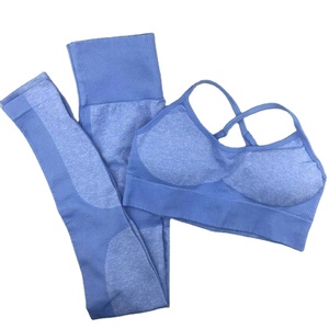 3 Piece Set Women's Plus Size Solid Seamless Yoga Leggings & Sports Bra High Waist Fitness Gym Activewear - Product Image 5