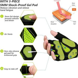 Gants de fitness demi-doigts pour la gymnastique et l'haltérophilie, avec sangle de poignet réglable et antidérapants, pour l'entraînement en salle et en extérieur - Product Image 2