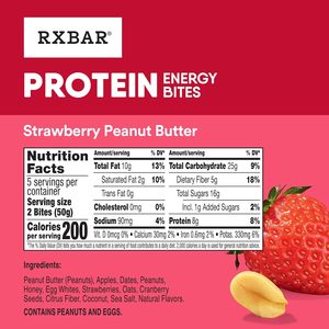 RXBAR โปรตีนบิทส์ ขนมขบเคี้ยวพลังงานปราศจากกลูเตน ขนมโปรตีน รสสตรอว์เบอร์รีพีนัทบัตเตอร์ (60 ชิ้น) - Product Image 3