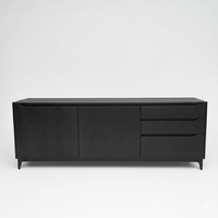 Buffet Ethnique Wave pour Salon, Armoire à Deux Portes et Deux Tiroirs, Meuble Moderne Écologique pour la Maison