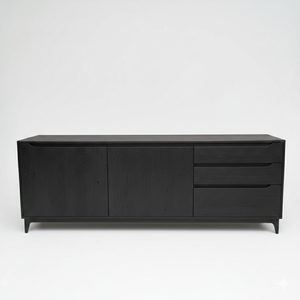 <b>Cabinet</b> Ethnicraft Wave Sideboard( two doors and three drawers) <b>Black</b> oil Color - Product Image 1