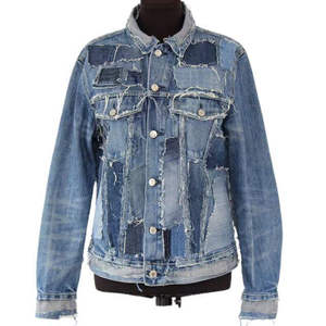 Chaqueta Vaquera Lavada para Hombre al por Mayor |   Parches de Algodón 100% con Costuras Decorativas, Estilo Vintage, Casual y a la Moda - Product Image 1