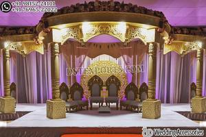 Mariage élégant au pilier du cygne Mandap Dallas Dreamy Wedding White Swan Mandap Paris Imperial Wedding Latest Swan Mandap Stage UK - Product Image 4