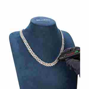 สร้อยข้อมือทอง 14K แบบ Cuban Link พร้อมกำไลข้อมือประดับเพชรโมอิสซาไนต์ 2 แถวขนาด 12 มม. ประเภทสินค้า - Product Image 5