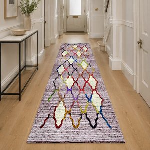 RUGS DEPOT LXDP-0378 Wholesale Multicolor Neutral Contemporary Geometric Digital Printed Machine Washable Chenille Rug Non <b>Slip</b> - Product Image 5