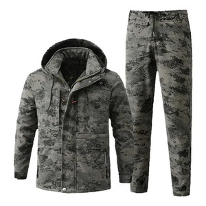 ชุดเสื้อแจ็คเก็ตแบบหนาสำหรับผู้ชาย, ชุดฝึกแจ็คเก็ตยุทธวิธีกันน้ำเสื้อโค้ทขนแกะมีกระเป๋าหลายใบสำหรับฤดูหนาว - Product Image 3