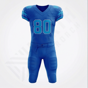 Ensemble d'uniformes de football américain pour équipe adulte, en twill, col en V, maille, taille plus, vêtements de performance professionnels, 100% polyester - Product Image 1