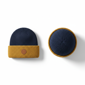 หมวกไหมพรมถักนิตติ้ง หมวกบีนนี่ปอมปอมขนแกะ หมวกเมอริโนทรงสลัชชี่ หมวกไหมพรมถักลายเคเบิ้ล หมวกไหมพรมสีบล็อก แฟชั่นฤดูหนาว อบอุ่น ทำมือ สตรีทแวร์ - Product Image 1