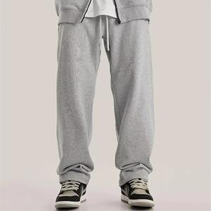 Wholesale Basic Heather Grey <b>Oversized</b> Sweatpants Casual Style Soft Fleece Material with Drawstring Waistband and Relaxed Fit - Product Image 1