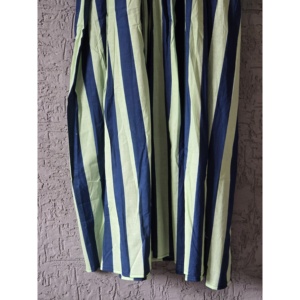 Vestido Maxi a Rayas Azul Marino y Verde Lima Pálido, Diseño Personalizado, Estilo Boho, Cintura Imperio, Transpirable, para Uso Diario, ODM - Product Image 6