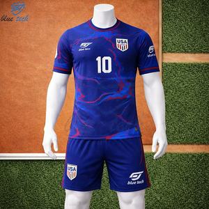 Conjunto de Uniforme de Fútbol Personalizado para Hombre, Poliéster/Algodón, Transpirable, de Secado Rápido, Manga Corta, Tallas Grandes, Logotipo OEM, Impresión por Sublimación - Product Image 1