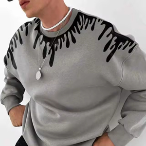 Sudadera de manga larga de Color sólido clásico para hombre de tendencia superior ropa de calle mezclada de algodón de calidad básica para estilo informal de invierno - Product Image 3