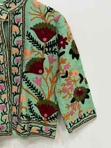 Suzani, chaqueta bordada a mano, ropa de mujer, chaqueta de invierno, abrigo de algodón bohemio indio, ropa de abrigo étnica hecha a mano, regalo para ella - Product Image 5