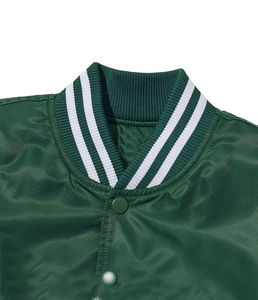 แจ็กเก็ตซาตินสไตล์เบสบอลระบายอากาศได้ดีสำหรับผู้ชายเสื้อแจ็กเก็ตผ้าซาตินพิมพ์โลโก้ได้ตามต้องการ - Product Image 5