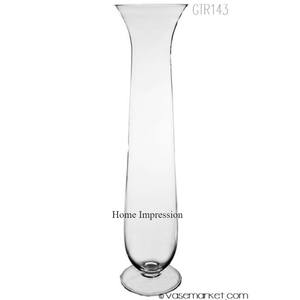 Vase trompette en aluminium moulé couleur argent finition brillant poli unique design moderne look attrayant décoration de mariage - Product Image 5