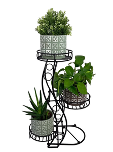 3 Tier Metal Planter <b>Stand</b> & Flower <b>Pot</b> Holder for Garden Display <b>Stand</b> Indoor and Outdoor Use - Product Image 5