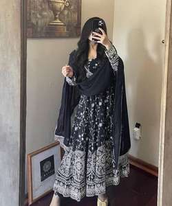 Vestido de Noche Exclusivo de Georgette Pesado con Bordado y Lentejuelas, con Dupatta, para Boda, Precio al por Mayor, Prenda Étnica, Prenda de Surat, Gharara - Product Image 1