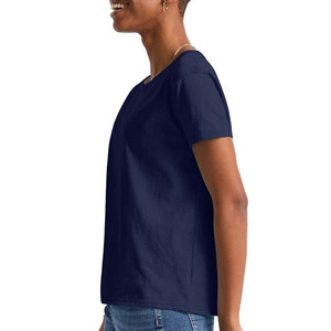 T-shirt graphique unisexe personnalisé en coton grande taille robe surdimensionnée pour les femmes avec broderie décoration technique teint en plaine - Product Image 5