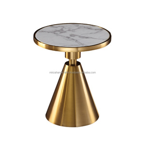 Luxury Handcrafted <b>Round</b> Gold Metal Side <b>Table</b> with Gold Metal Base Modern Style for Living Room Balcony Bedroom - Product Image 5