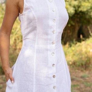 Robe longue bohème à manches longues et boutonnée sur le devant, 100% coton biologique respirant, épaules dénudées - Product Image 3