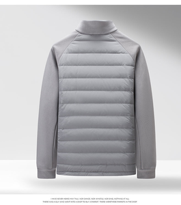 Veste d'hiver à col montant pour homme, design personnalisé OEM, légère, en duvet de canard, veste matelassée pour homme, livraison DDP - Product Image 4