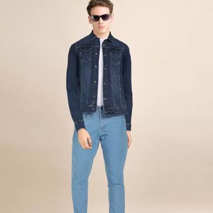 Nuevo diseño hecho a medida personalizado hombres negro desgastado chaquetas de mezclilla al por mayor jeans chaquetas hombres Street Wears proveedor - Product Image 3
