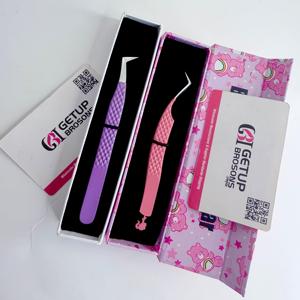 Pince à cils GETUP BROSONS IMPEX Russian Volume en acier inoxydable, style dauphin, pointe argentée, anti-magnétique, prise en main parfaite, 10 mm - Product Image 6