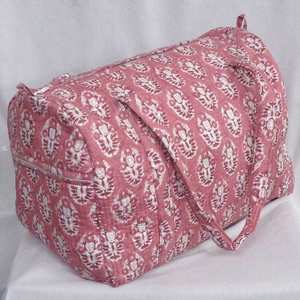 Bolsa de lona de viaje ecológica con estilo, suave algodón, bloque de mano, tela estampada con cremallera, lona de moda para cada - Product Image 4