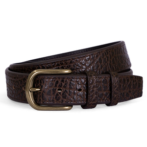 Cinturón Casual de Cuero de Bisonte de Doble Cara Grueso con Textura para Hombre, Cinturón Formal de Cuero Genuino Ecológico y Duradero - Product Image 5