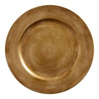 Assiette de présentation festonnée en bronze rustique avec finition ronde métallique patinée et bord ondulé