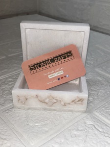 Boîte décorative élégante en marbre blanc | Boîte de rangement pour bijoux et cadeaux en pierre faits à la main | Marbre de qualité supérieure - Product Image 4